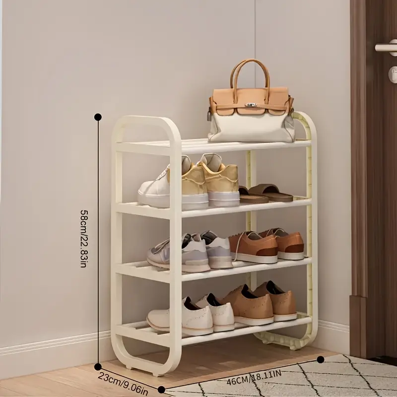 1pc 4/5Tier Multifunctional Shoe Organizer Rack, Space Saving, Easy to Assemble, Suitable for Entrance, Foyer And Corridor Independent Shoe Rack - Black/White - Floor Storage Rack