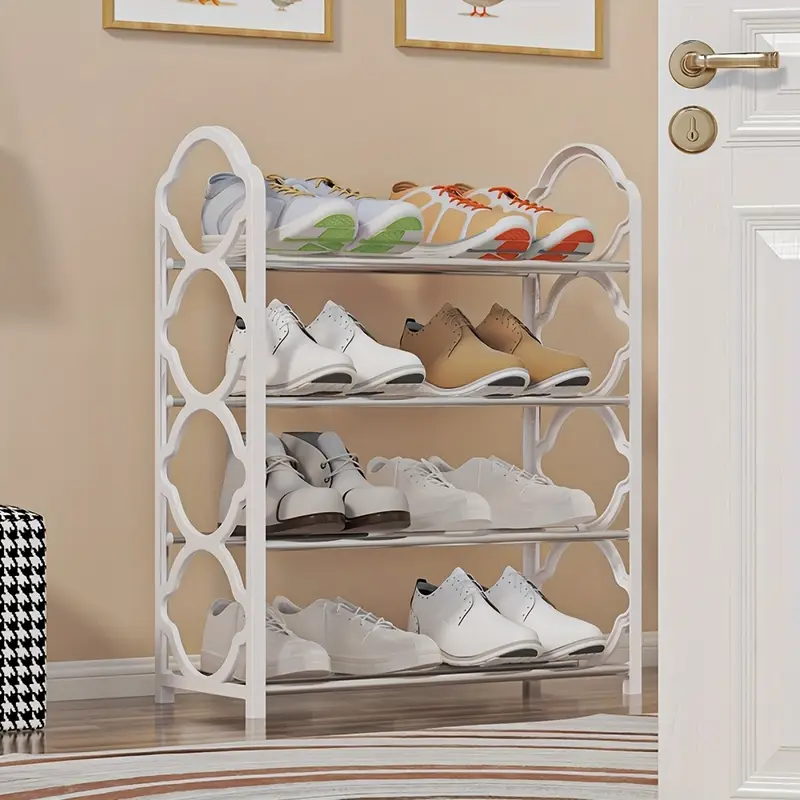 1pc Of 4-Tier Simple And Practical Shoe Rack, Hallway Furniture Shoe Storage Rack, Easy to Install And Space Saving, Floor Standing Independent Shoe Cabinet, Suitable for Entrance, Foyer, Hallway, And Dormitory
