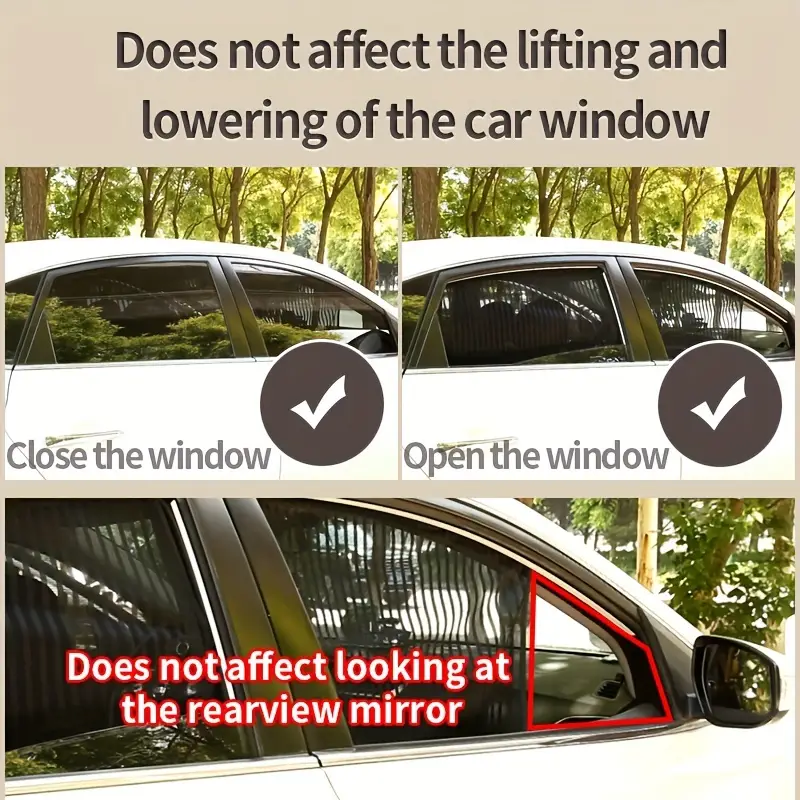 4pcs Ultimate Sun Protection Car Window Shades - Breathable Mesh, UV Protection for Front & Rear Windows, Fits Most Cars