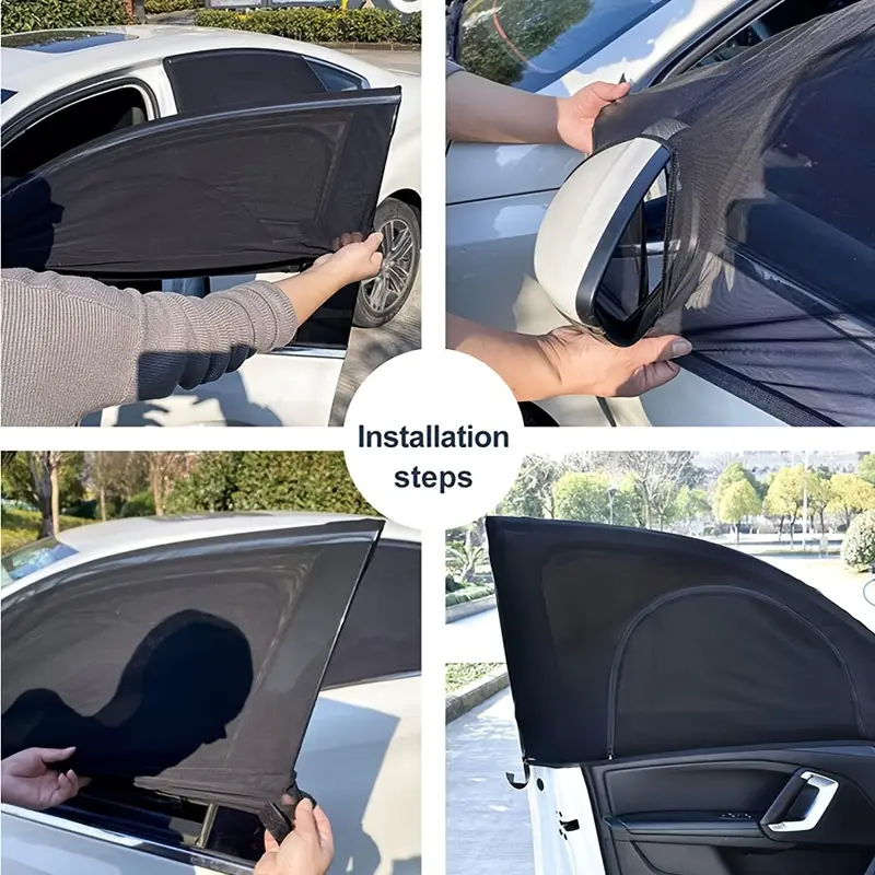Car Privacy Screen with Zipper - UV Protection, Insect Proof, And Breathable Mesh for Car Windows