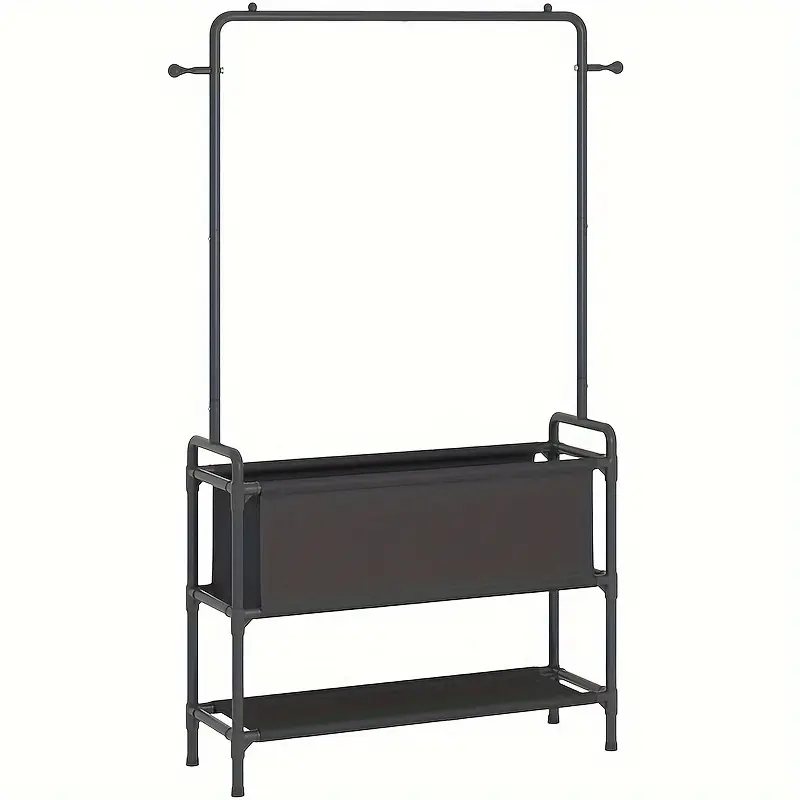 1pc Clothing Rack With Storage Bag, 3-in-1 Garment Rack, Non-woven Shelves For Shoes, Clothes Rack For Bedroom, Hallway, Entryway