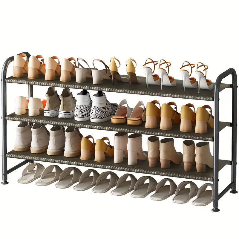 Shoe Rack 3 Tier Long Storage Organizer Wide Metal Shoe Shelf for Closet Entryway