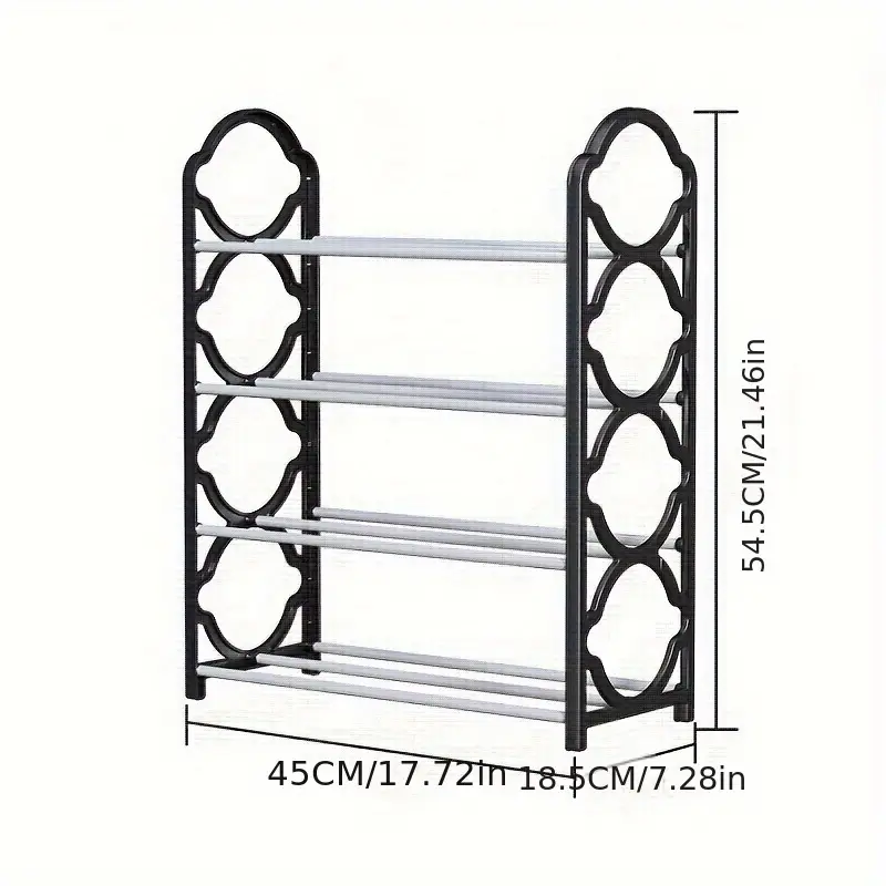 1pc Of 4-Tier Simple And Practical Shoe Rack, Hallway Furniture Shoe Storage Rack, Easy to Install And Space Saving, Floor Standing Independent Shoe Cabinet, Suitable for Entrance, Foyer, Hallway, And Dormitory