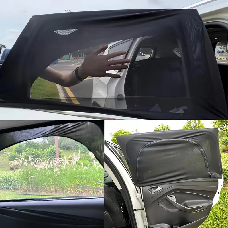 Car Privacy Screen with Zipper - UV Protection, Insect Proof, And Breathable Mesh for Car Windows