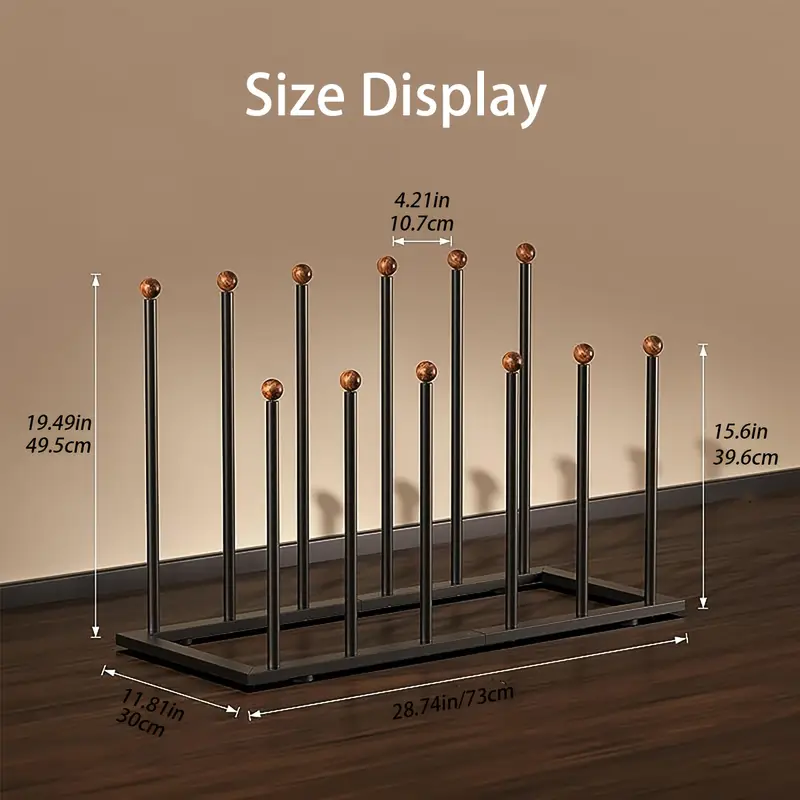 12 Boot Storage Racks, Long Boot Storage Rack, Shoe Storage Rack, Black Boot Rack, 1 Large Iron Rain Boot Drying Rack, Boot and Shoe Storage Rack, Independent Shoe Rack, Suitable for Home, Living Room, Dormitory, Office, Suitable for Autumn, Winter, Sprin
