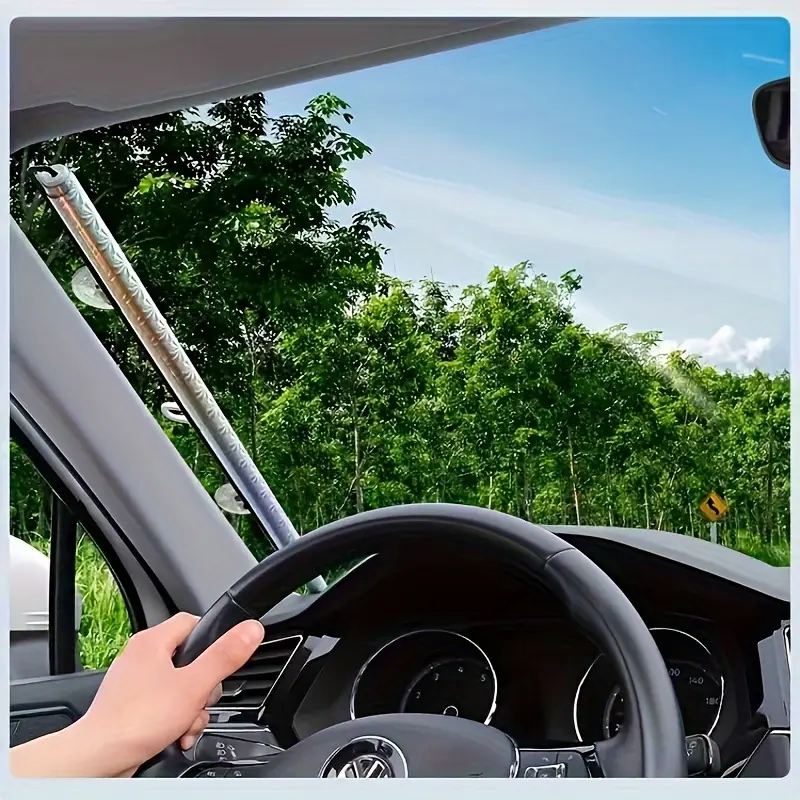 1pc Keep Your Car Cool & Protected - Retractable Windshield Sunshade With Suction Cup!
