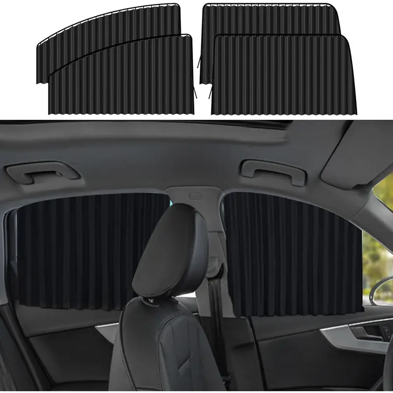 4 Car Sunshades, Window Privacy Protection Curtains, Retractable UV Protection Shades for Car Windows, Sun-Blocking And Heat-Insulating Side Window Shades, Car Curtains.