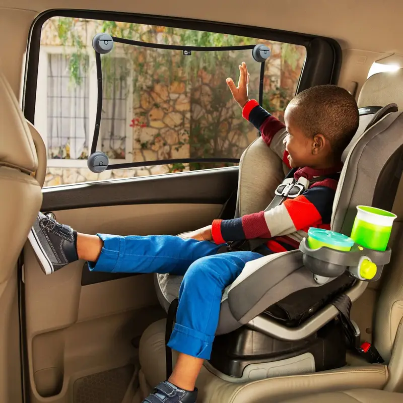 Adjust to Fit Baby Car Window Shade, Gray