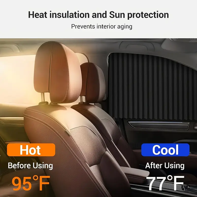 4 Car Sunshades, Window Privacy Protection Curtains, Retractable UV Protection Shades for Car Windows, Sun-Blocking And Heat-Insulating Side Window Shades, Car Curtains.