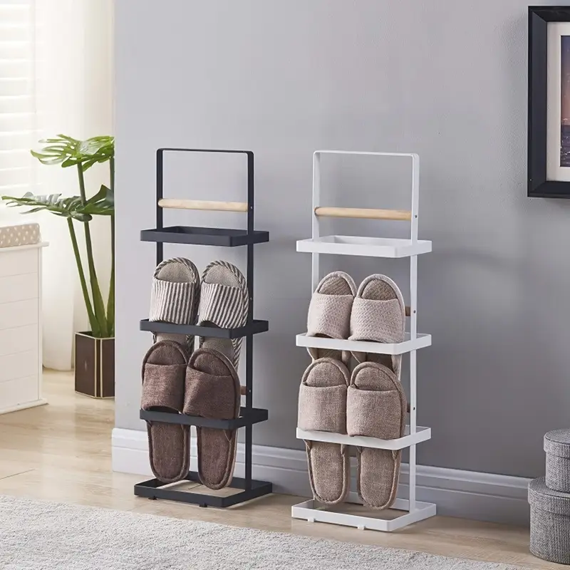 Sleek Design, Stackable Multi-Layer Shoe Rack - Durable Black, Perfect for Entryway, Closet, Garage & Bedroom Storage