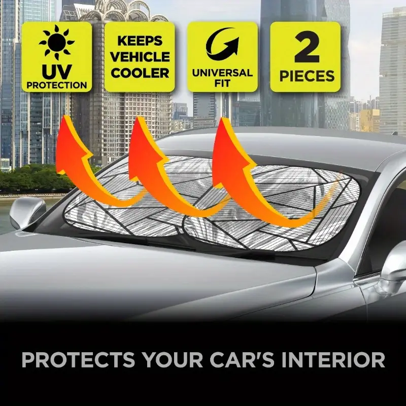Two Counts Polygon Universal Windshield Twist Sunshade, 28.5" x 31.5"