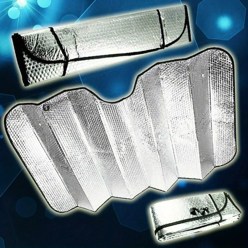 A Car Windshield Sunshade: The Front Window Can Be Folded Sunshade - To Prevent Ultraviolet Rays And Reduce The Temperature Inside The Car, Suitable For Most Vehicles.