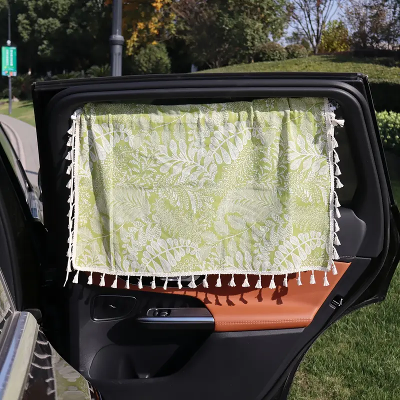 1pc Bohemian Print Car Window Curtain, 50x70cm Polyester Privacy Shade, Universal Fit Vehicle Sunshade for Privacy and Sun Protection