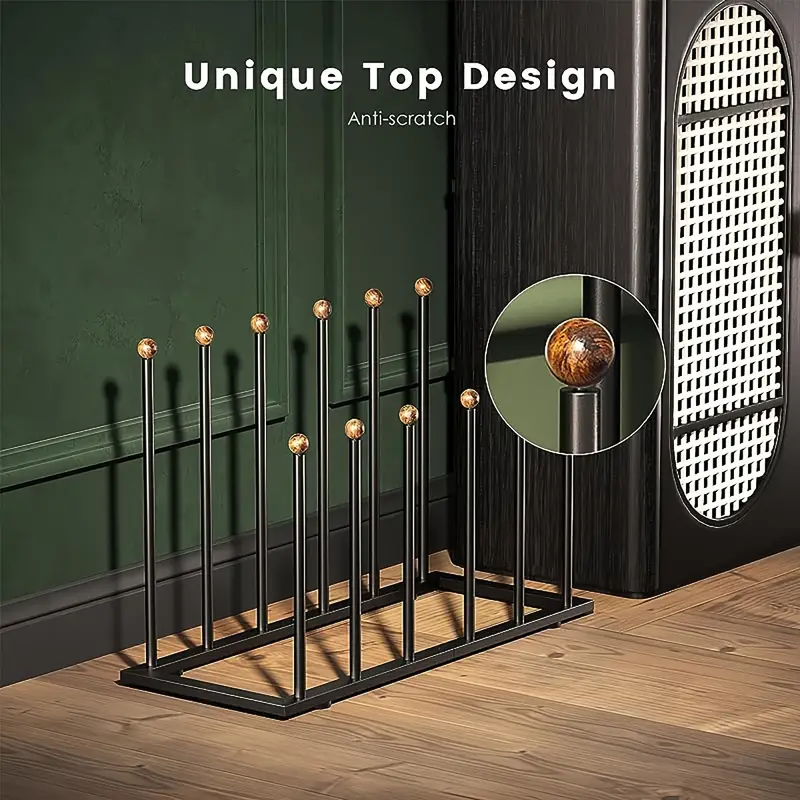 12 Boot Storage Racks, Long Boot Storage Rack, Shoe Storage Rack, Black Boot Rack, 1 Large Iron Rain Boot Drying Rack, Boot and Shoe Storage Rack, Independent Shoe Rack, Suitable for Home, Living Room, Dormitory, Office, Suitable for Autumn, Winter, Sprin