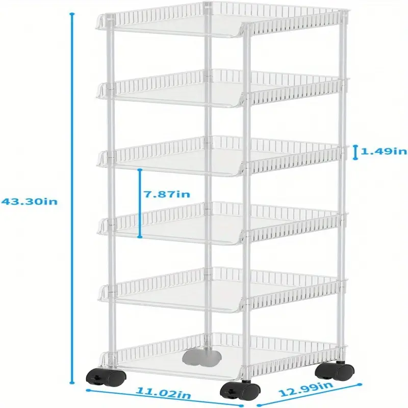 6-Tier Space-Saving Shoe Rack with Wheels – Slim Freestanding Organizer for Entryway, Closet & Dorm – Portable Wooden Shelf for Sneakers, Boots & Heels – Easy Assembly, Maximizes Vertical Storage, Dorm Shoe Shelf | Organized Shoe Display | Wooden Shoe Rac