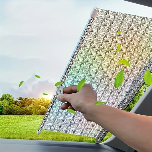 1pc Keep Your Car Cool & Protected - Retractable Windshield Sunshade With Suction Cup!