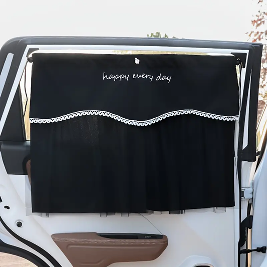 1pc Car Curtain Car Sunscreen Sunshade Blackout Fresh Style Car Privacy Curtain Universal for Women's Car Accessories