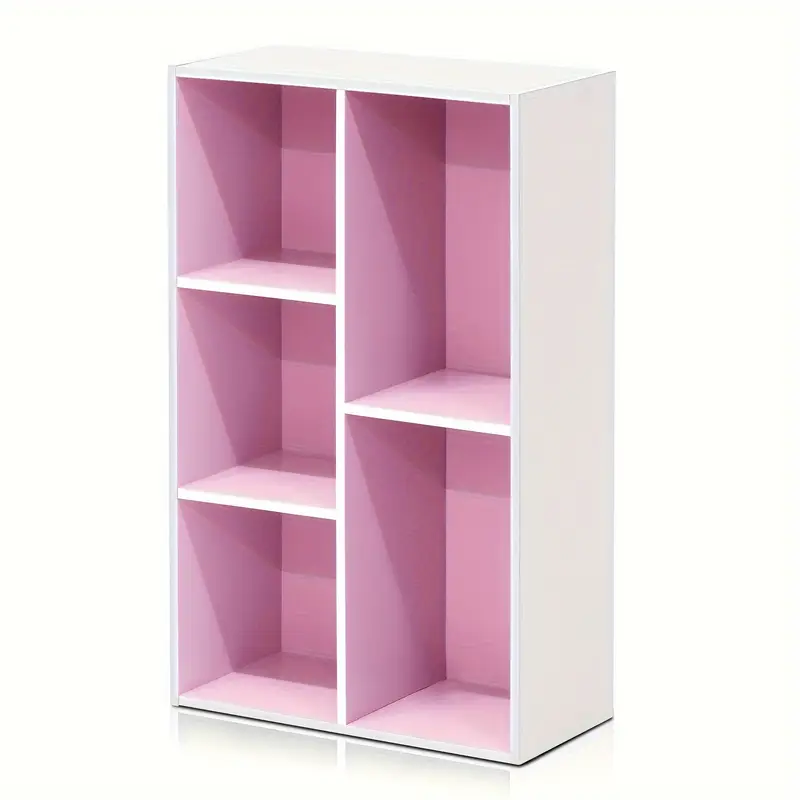 5-Cube Reversible Open Shelf, White, Multi-Purpose Storage Organizer, Modern Display Shelf, Home Office Bookshelf, Display Stands