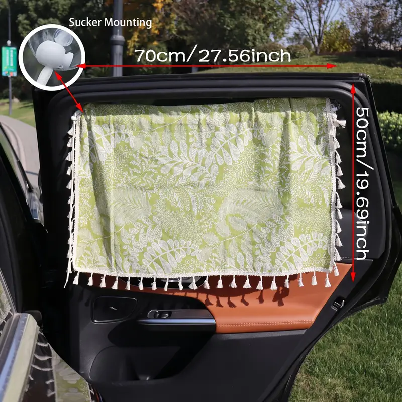 1pc Bohemian Print Car Window Curtain, 50x70cm Polyester Privacy Shade, Universal Fit Vehicle Sunshade for Privacy and Sun Protection