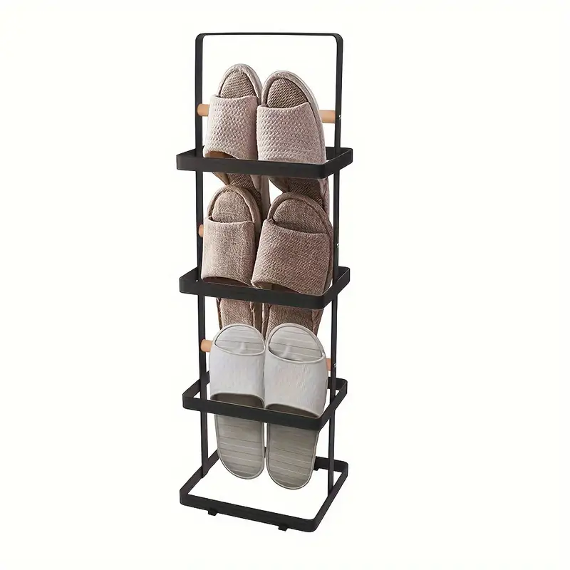 Sleek Design, Stackable Multi-Layer Shoe Rack - Durable Black, Perfect for Entryway, Closet, Garage & Bedroom Storage