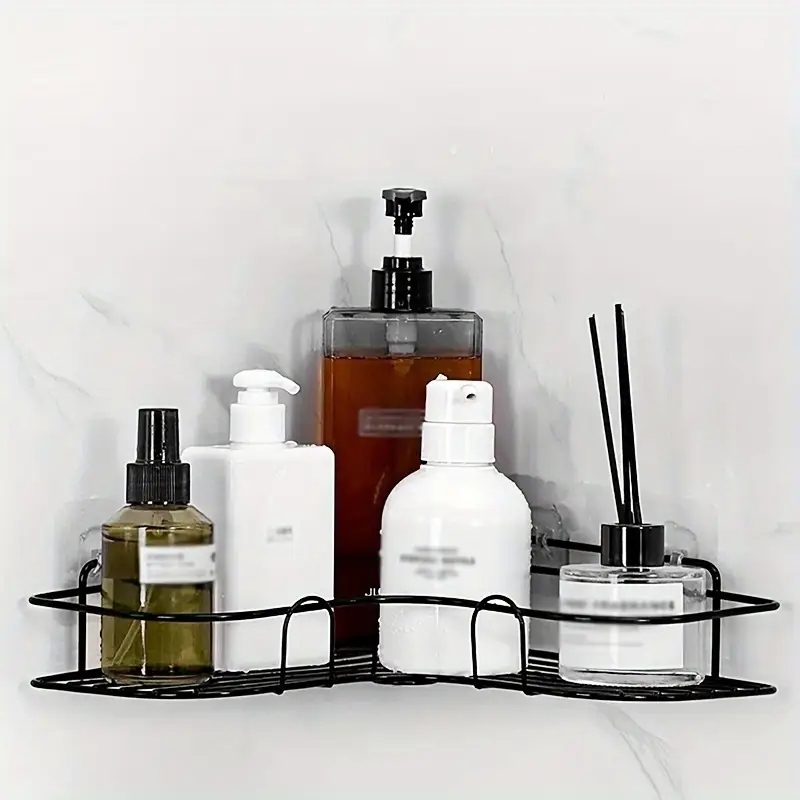 1pc Bathroom Shelf, Shower Caddy Rack, Bathroom Kitchen No Punching Triangle Storage Rack, Shower Shelf, Shampoo Storage Rack Holder, Bathroom Accessories