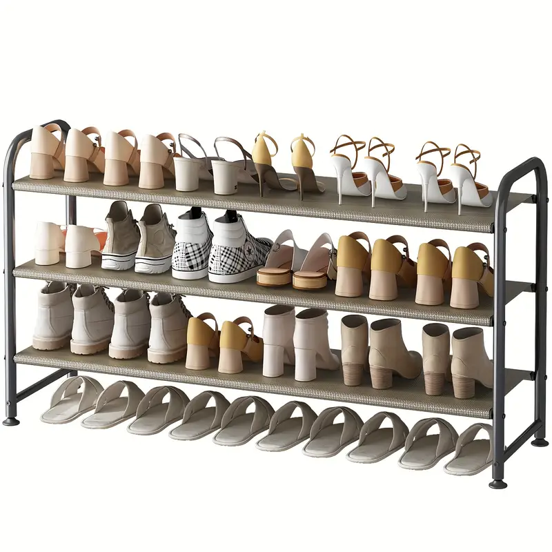 Shoe Rack 3 Tier Long Storage Organizer Wide Metal Shoe Shelf for Closet Entryway