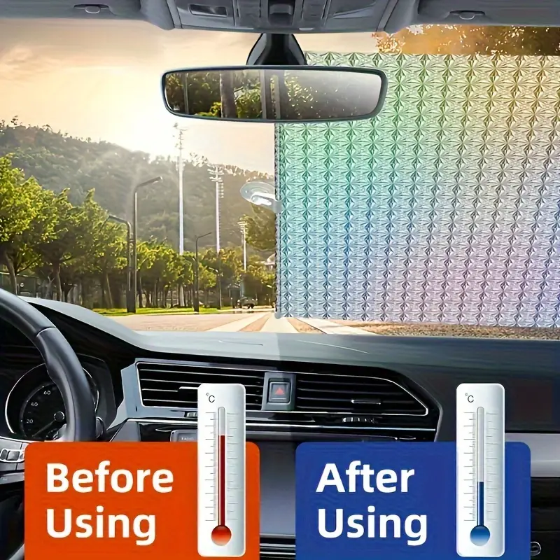 1pc Keep Your Car Cool & Protected - Retractable Windshield Sunshade With Suction Cup!