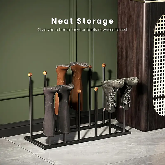 12 Boot Storage Racks, Long Boot Storage Rack, Shoe Storage Rack, Black Boot Rack, 1 Large Iron Rain Boot Drying Rack, Boot and Shoe Storage Rack, Independent Shoe Rack, Suitable for Home, Living Room, Dormitory, Office, Suitable for Autumn, Winter, Sprin