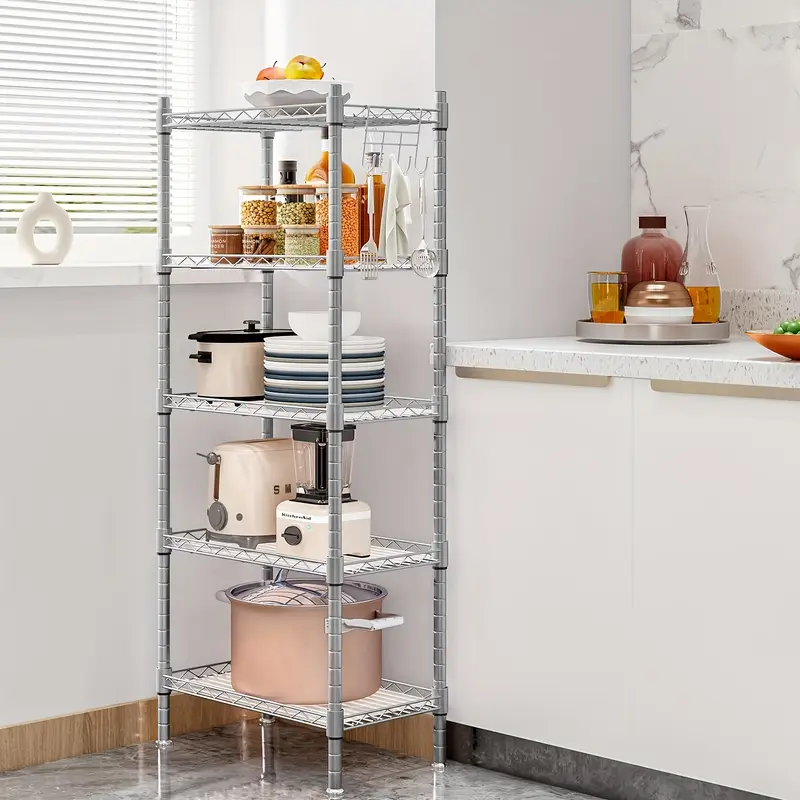 5-Tier Wire Shelving 5 Shelves Unit Metal Storage Rack Durable Organizer Perfect for Pantry Closet Kitchen Laundry Organization