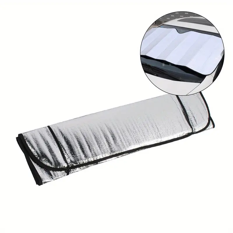 A Car Windshield Sunshade: The Front Window Can Be Folded Sunshade - To Prevent Ultraviolet Rays And Reduce The Temperature Inside The Car, Suitable For Most Vehicles.