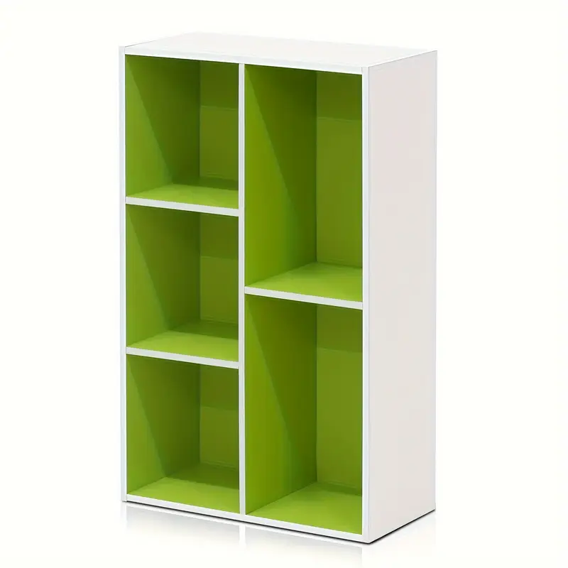 5-Cube Reversible Open Shelf, White, Multi-Purpose Storage Organizer, Modern Display Shelf, Home Office Bookshelf, Display Stands
