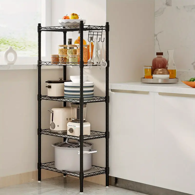 5-Tier Wire Shelving 5 Shelves Unit Metal Storage Rack Durable Organizer Perfect for Pantry Closet Kitchen Laundry Organization