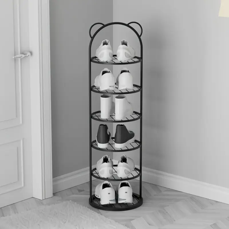 Space-Saving Multi-Layer Shoe Rack - Durable Metal, Narrow Design for Home Storage