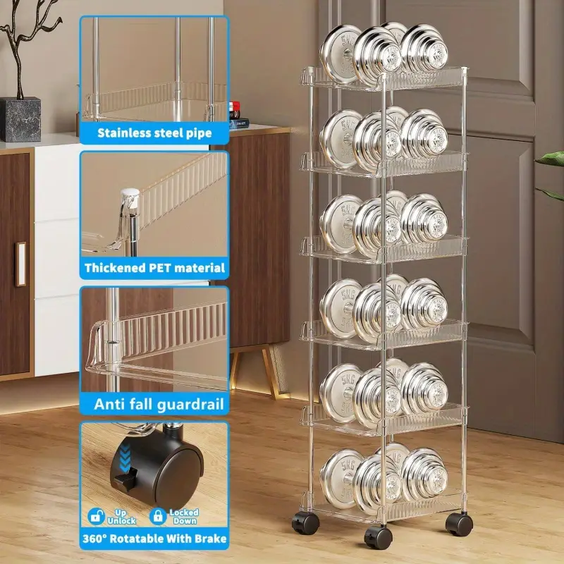 6-Tier Space-Saving Shoe Rack with Wheels – Slim Freestanding Organizer for Entryway, Closet & Dorm – Portable Wooden Shelf for Sneakers, Boots & Heels – Easy Assembly, Maximizes Vertical Storage, Dorm Shoe Shelf | Organized Shoe Display | Wooden Shoe Rac