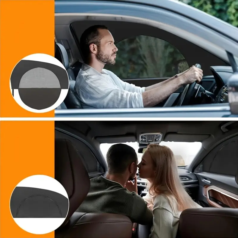 Car Privacy Screen with Zipper - UV Protection, Insect Proof, And Breathable Mesh for Car Windows