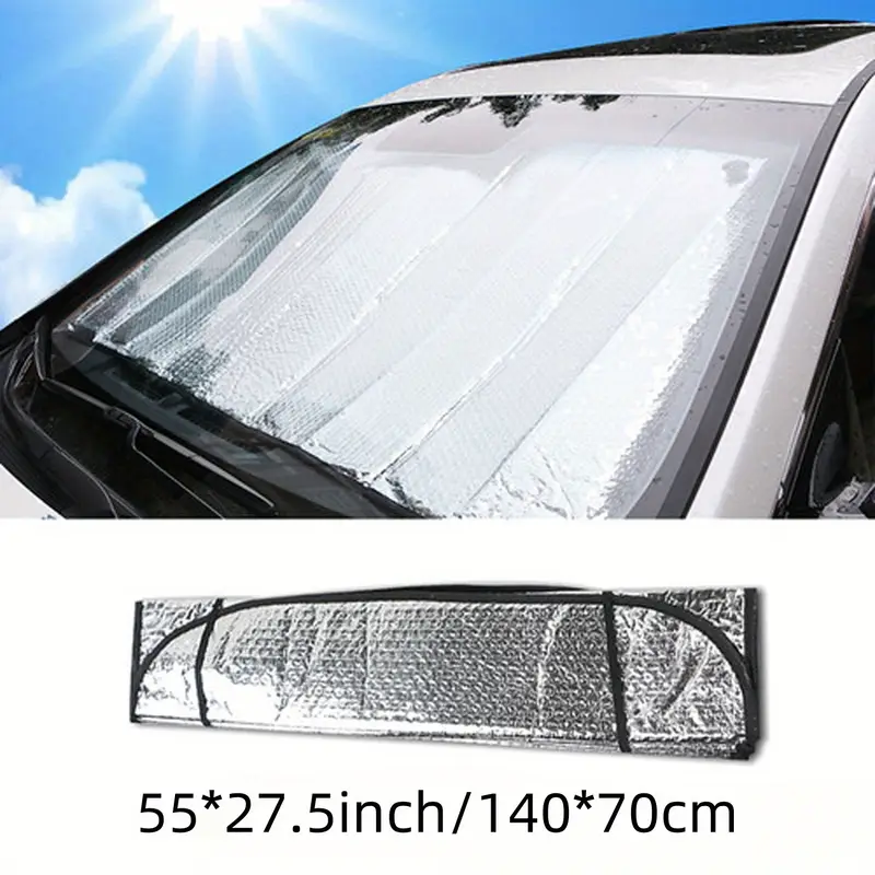 A Car Windshield Sunshade: The Front Window Can Be Folded Sunshade - To Prevent Ultraviolet Rays And Reduce The Temperature Inside The Car, Suitable For Most Vehicles.