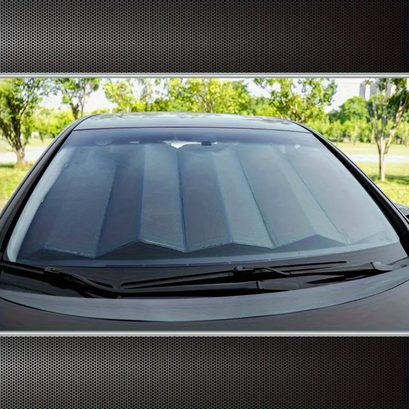 Fits all vehicle windshields Black Folding Visor 1pc, 63" x 28.5"