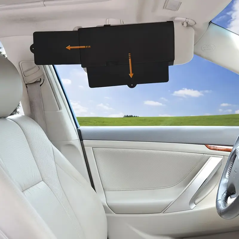1pc Car Sun Visor with Extender, Front Curtain Shade, Universal Fit