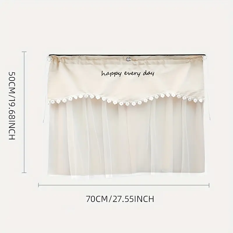 1pc Car Curtain Car Sunscreen Sunshade Blackout Fresh Style Car Privacy Curtain Universal for Women's Car Accessories