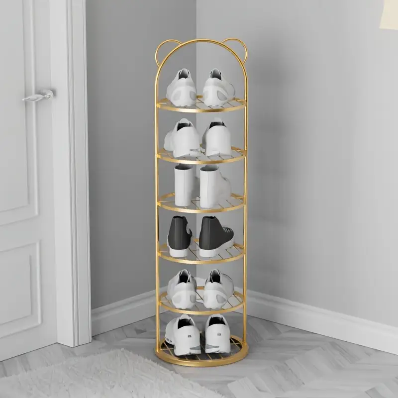 Space-Saving Multi-Layer Shoe Rack - Durable Metal, Narrow Design for Home Storage