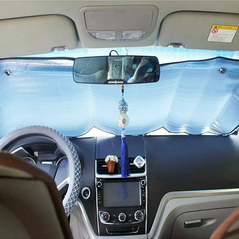 A Car Windshield Sunshade: The Front Window Can Be Folded Sunshade - To Prevent Ultraviolet Rays And Reduce The Temperature Inside The Car, Suitable For Most Vehicles.