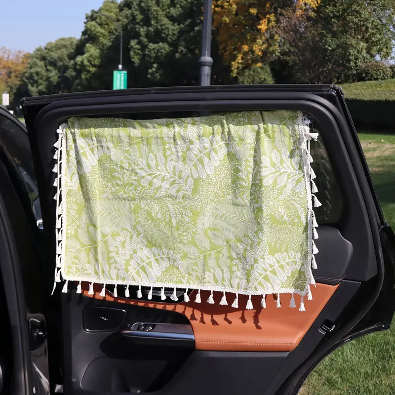 1pc Bohemian Print Car Window Curtain, 50x70cm Polyester Privacy Shade, Universal Fit Vehicle Sunshade for Privacy and Sun Protection