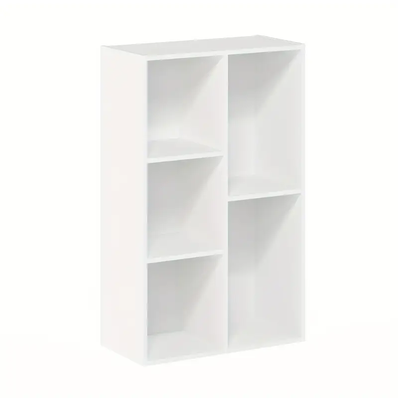 5-Cube Reversible Open Shelf, White, Multi-Purpose Storage Organizer, Modern Display Shelf, Home Office Bookshelf, Display Stands