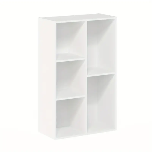5-Cube Reversible Open Shelf, White, Multi-Purpose Storage Organizer, Modern Display Shelf, Home Office Bookshelf, Display Stands