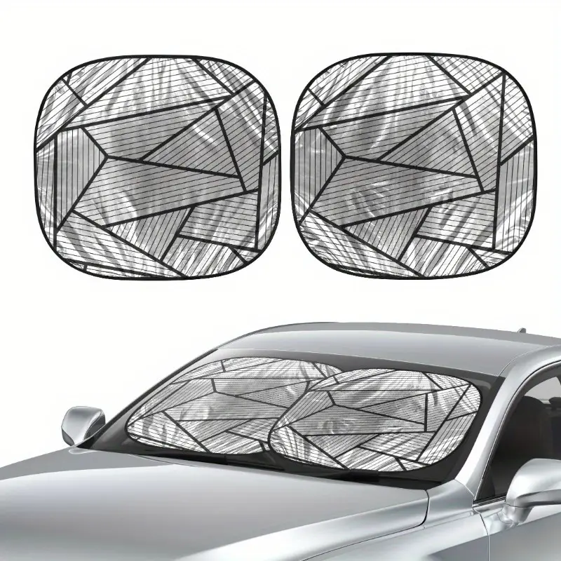 Two Counts Polygon Universal Windshield Twist Sunshade, 28.5" x 31.5"