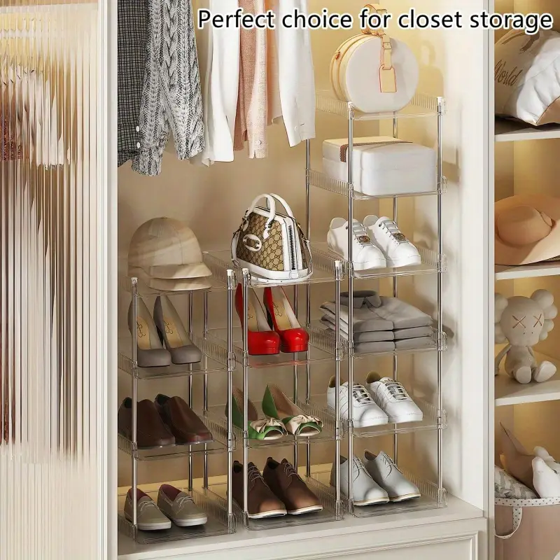 6-Tier Space-Saving Shoe Rack with Wheels – Slim Freestanding Organizer for Entryway, Closet & Dorm – Portable Wooden Shelf for Sneakers, Boots & Heels – Easy Assembly, Maximizes Vertical Storage, Dorm Shoe Shelf | Organized Shoe Display | Wooden Shoe Rac