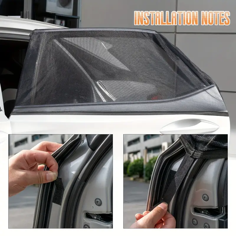 12pcs Universal Car Sun Shade Front & Rear Side Window Screen Cover Visor Screen Shield Sun Mesh Blind UV Protector Sunshade Truck Breathable Screen Cover Sunshade