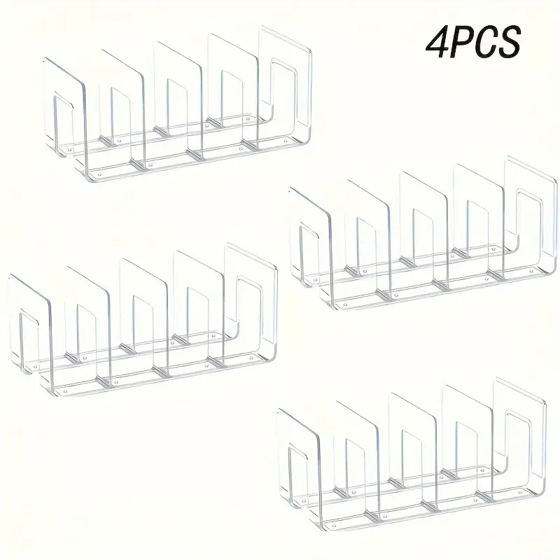 4-Tier Clear Acrylic Organizer for Purses, Handbags & Books - Multi-Purpose Desktop Storage Rack with 4 Sections for Neat Organization, Utility Racks