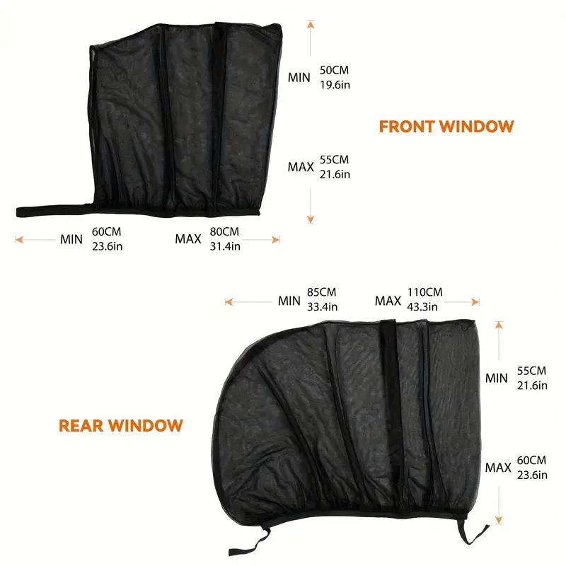 12pcs Universal Car Sun Shade Front & Rear Side Window Screen Cover Visor Screen Shield Sun Mesh Blind UV Protector Sunshade Truck Breathable Screen Cover Sunshade
