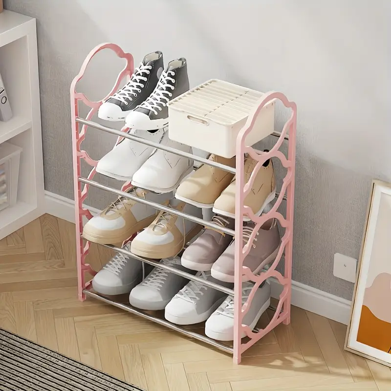 1pc Of 4-Tier Simple And Practical Shoe Rack, Hallway Furniture Shoe Storage Rack, Easy to Install And Space Saving, Floor Standing Independent Shoe Cabinet, Suitable for Entrance, Foyer, Hallway, And Dormitory